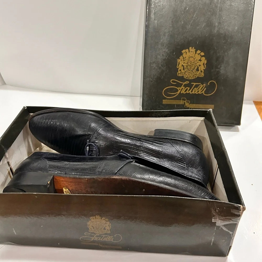 Vintage gently used Fratelli men’s shoes genuine lizard size 12. - Picture 1 of 8